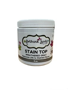 Weathered Gray Stain Top Rethunk Junk Paint by Laura