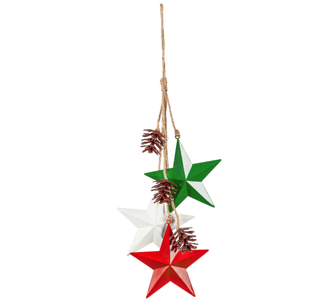 Metal Stars and Pine Cones Hanging ornaments