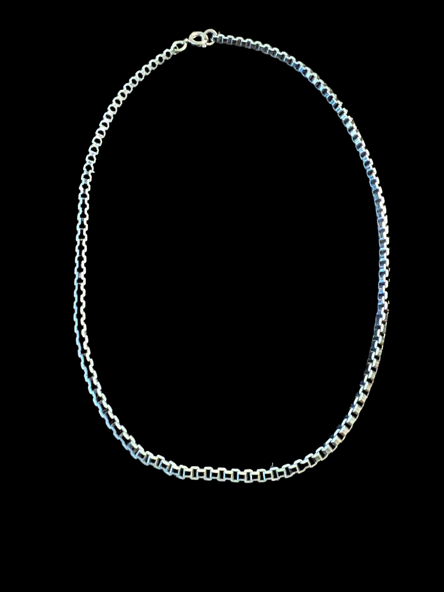 Silver & Black box chain necklace