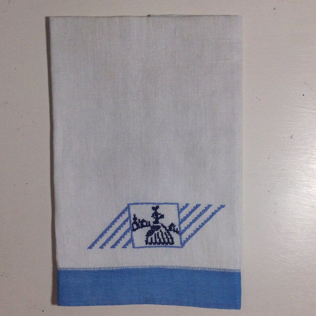 Embroidered Linen Tea Towel