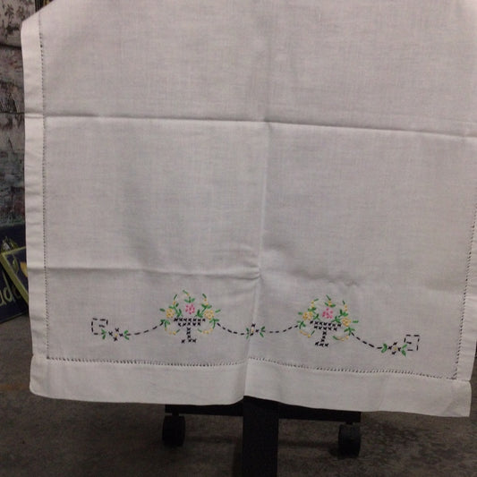 Hand embroidered Linen Table Runner