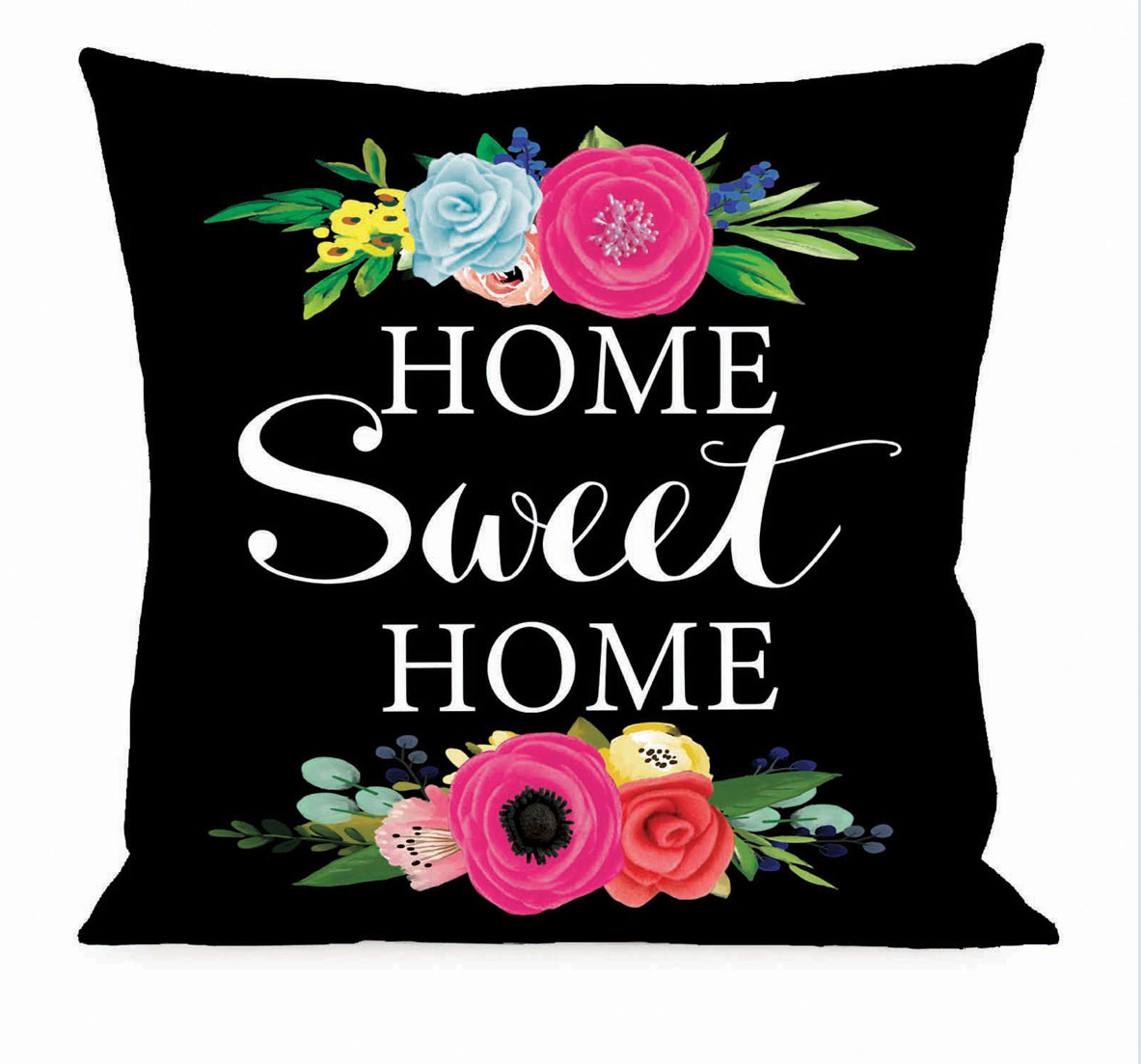 Floral Home Sweet Home Outdoor Pillow Cover