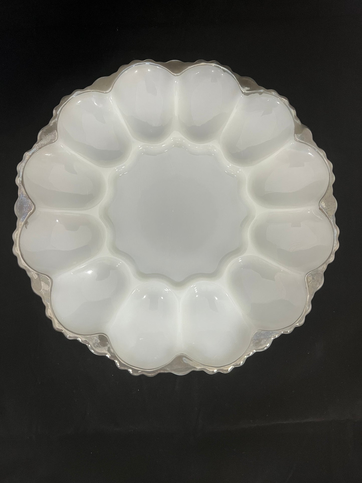 Milk Glass Deviled Egg Platter