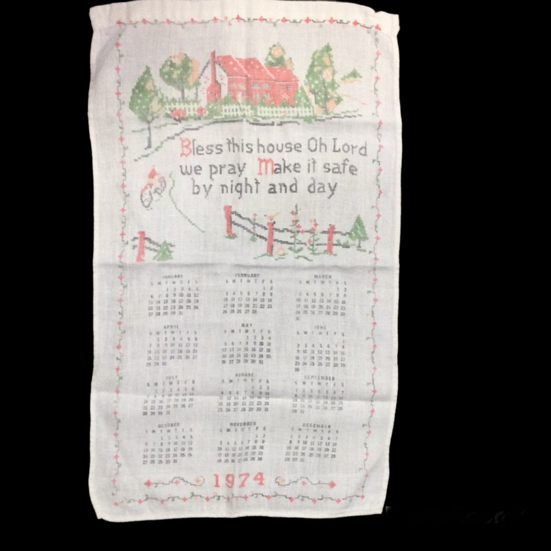 1974 Linen Calendar Towel
