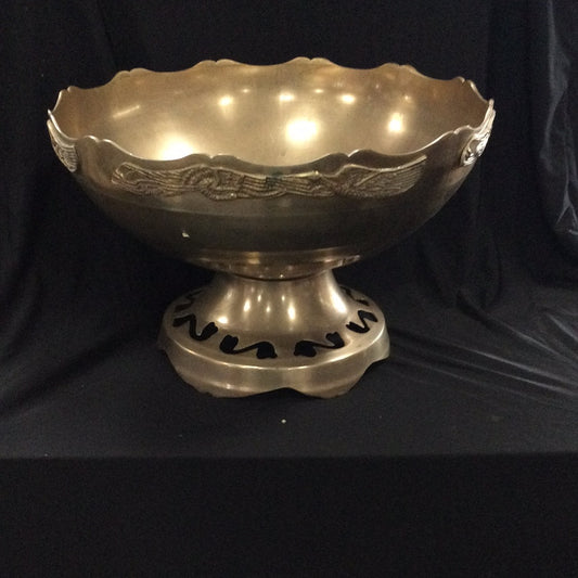 Vintage Brass Punch Bowl/ Decor