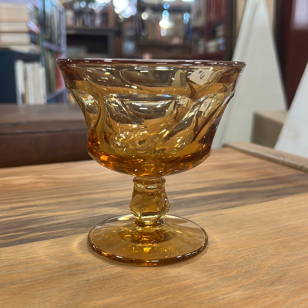 Fostoria Amber Swirl Glass Dessert Cups