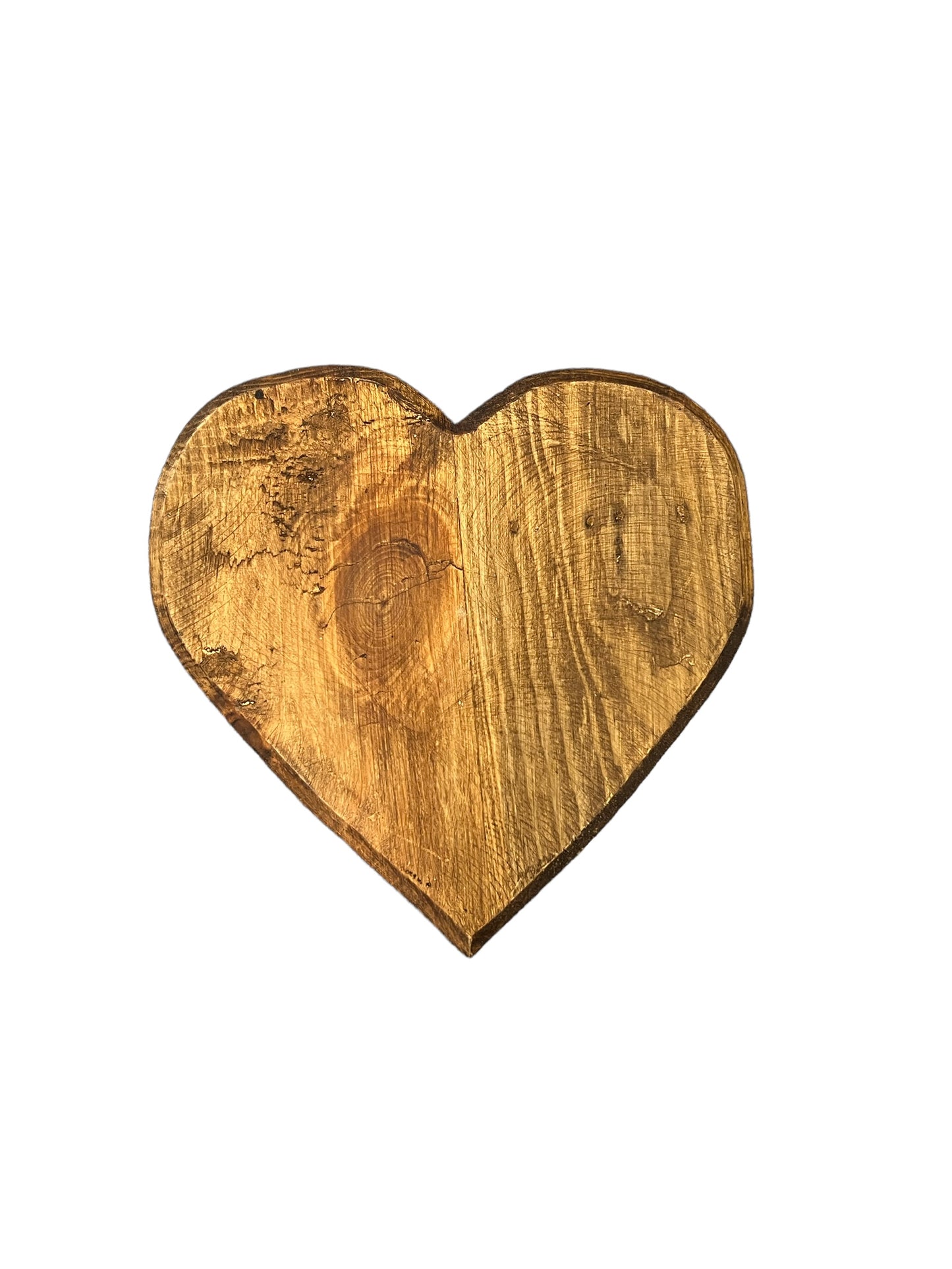 Rustic Solid Wood Heart Pedestal Tray