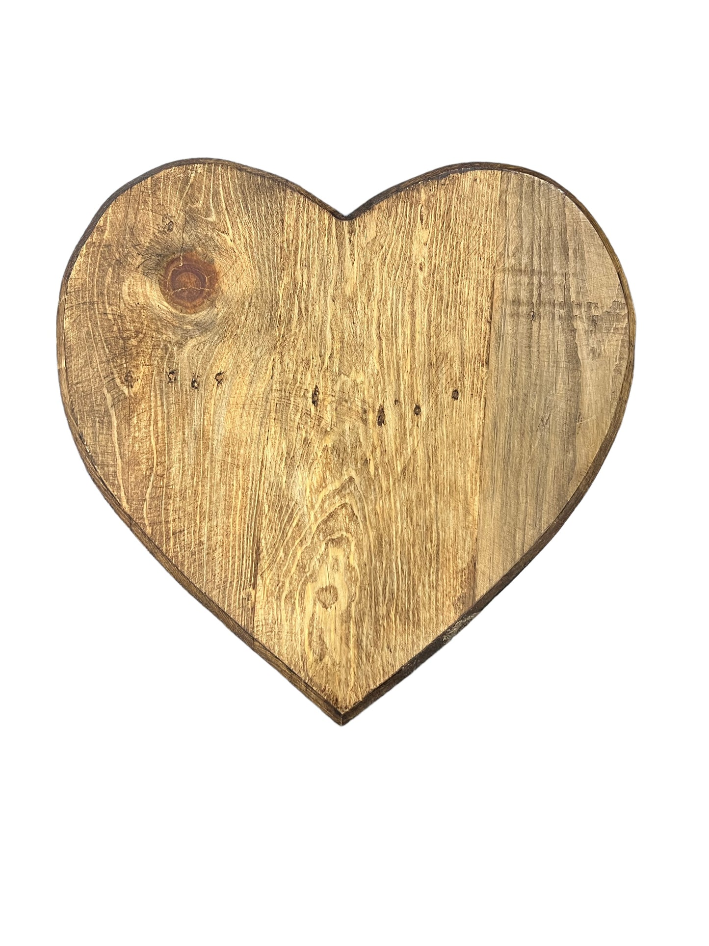 Rustic Solid Wood Heart Pedestal Tray