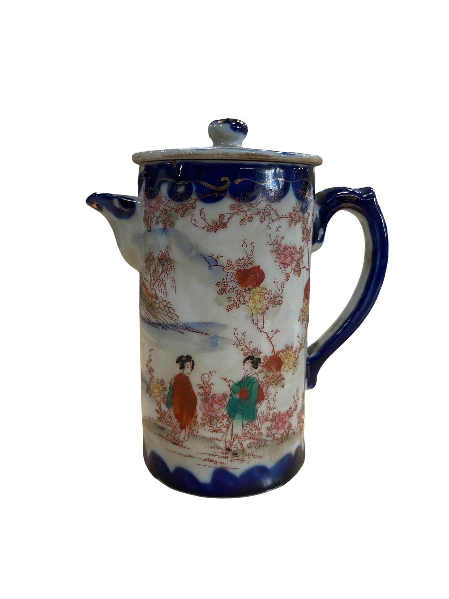 Vintage Japanese Tea Pot Hand Painted