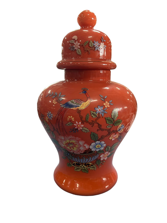 Coral Orange Ginger Jar Vintage Water slide design