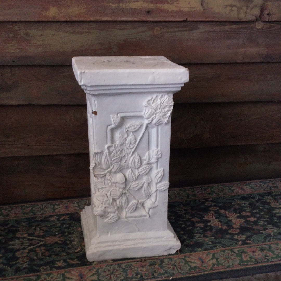 Plaster Pedestal with Roses