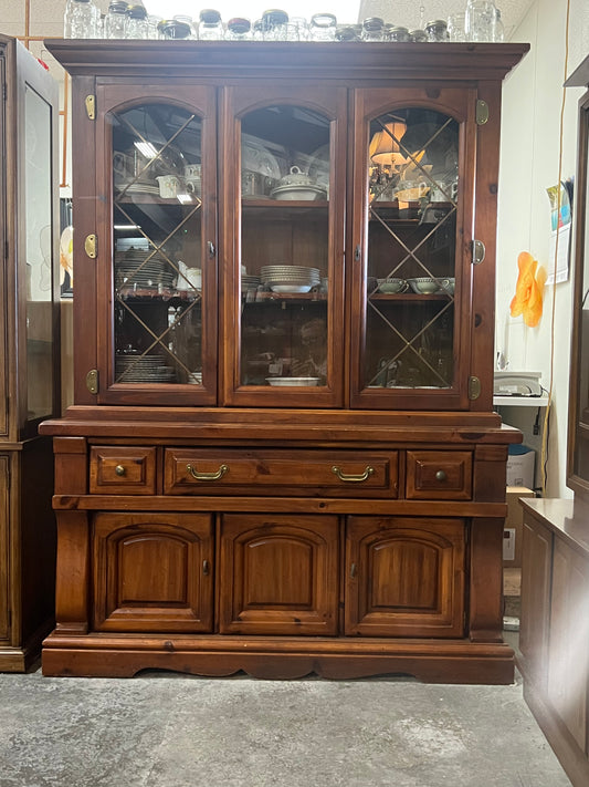 Solid Pine Modern Farmhouse Style China Cabinet
