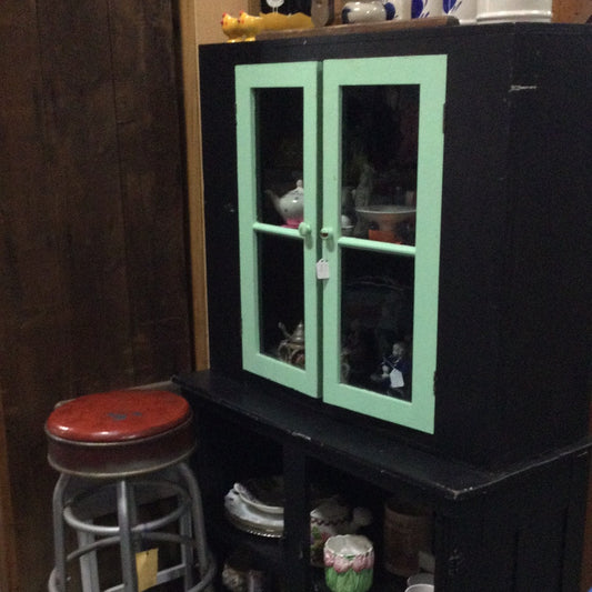 Green and black China Cabinet As-Is