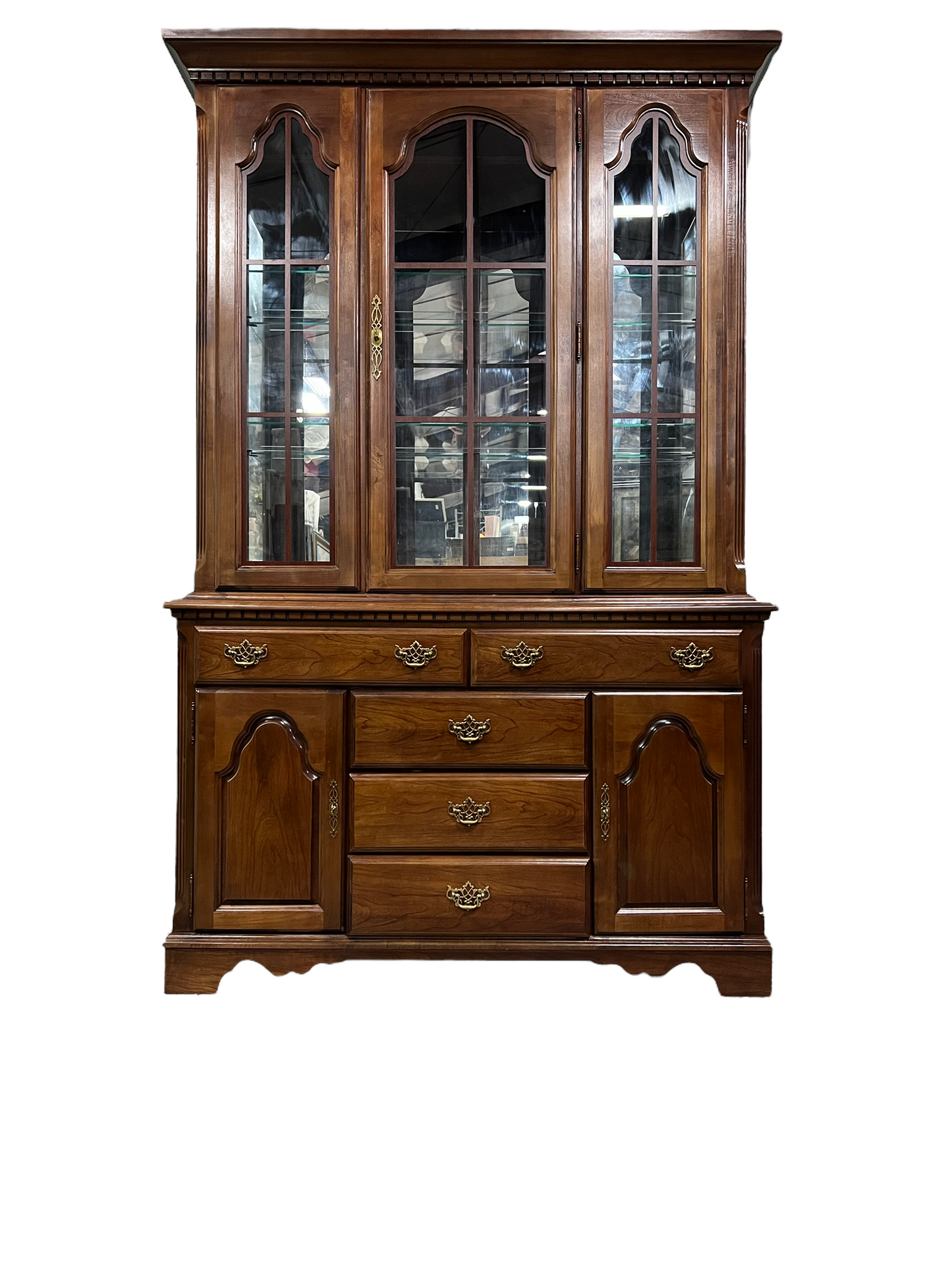 Vintage Broyhill Breakfront China Cabinet