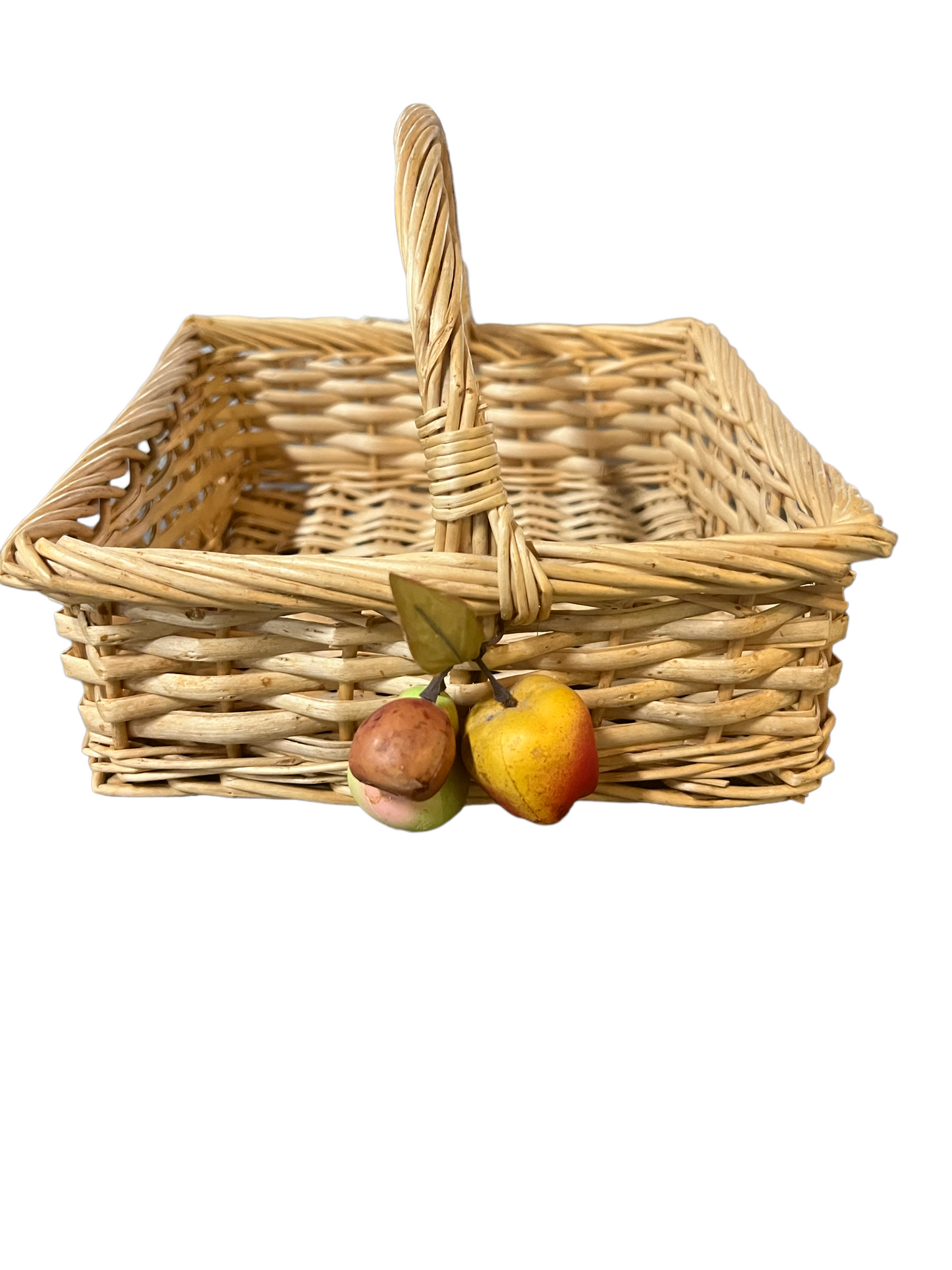 Woven Wicker Basket with fruit decor