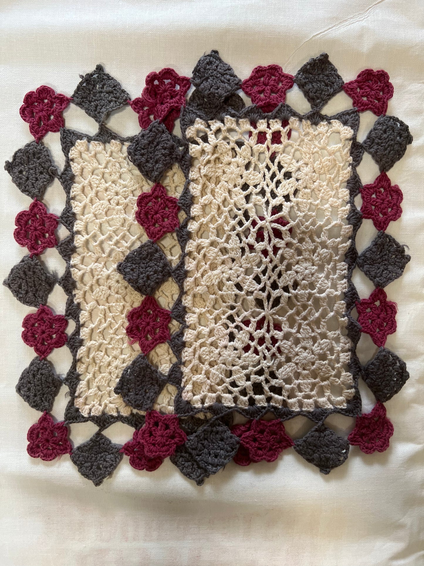 Hand crocheted doilies