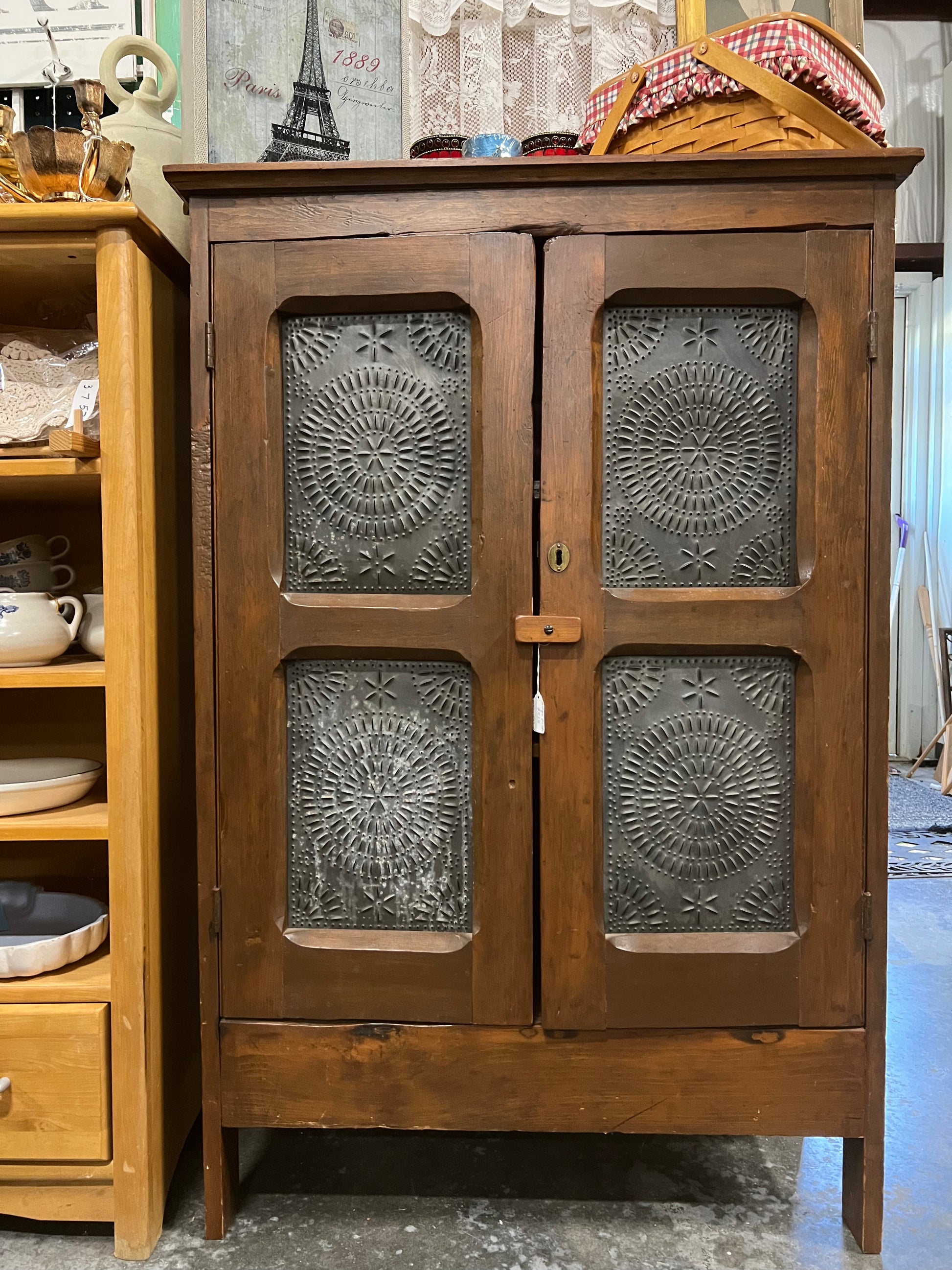 Sold At Auction VINTAGE OAK PUNCHED TIN 1 DRAWER PIE SAFE 51 OFF