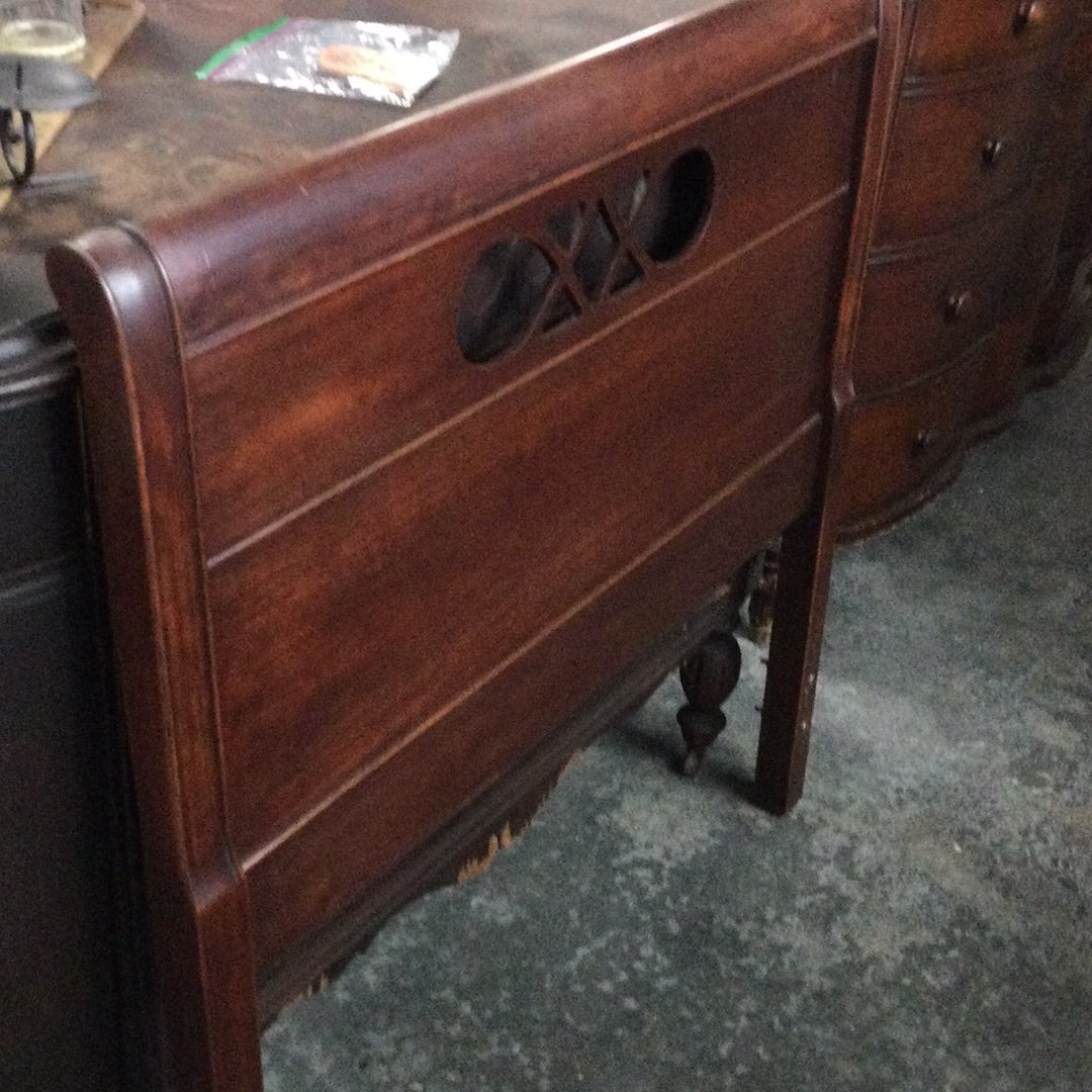 Mahogany single bed headboard