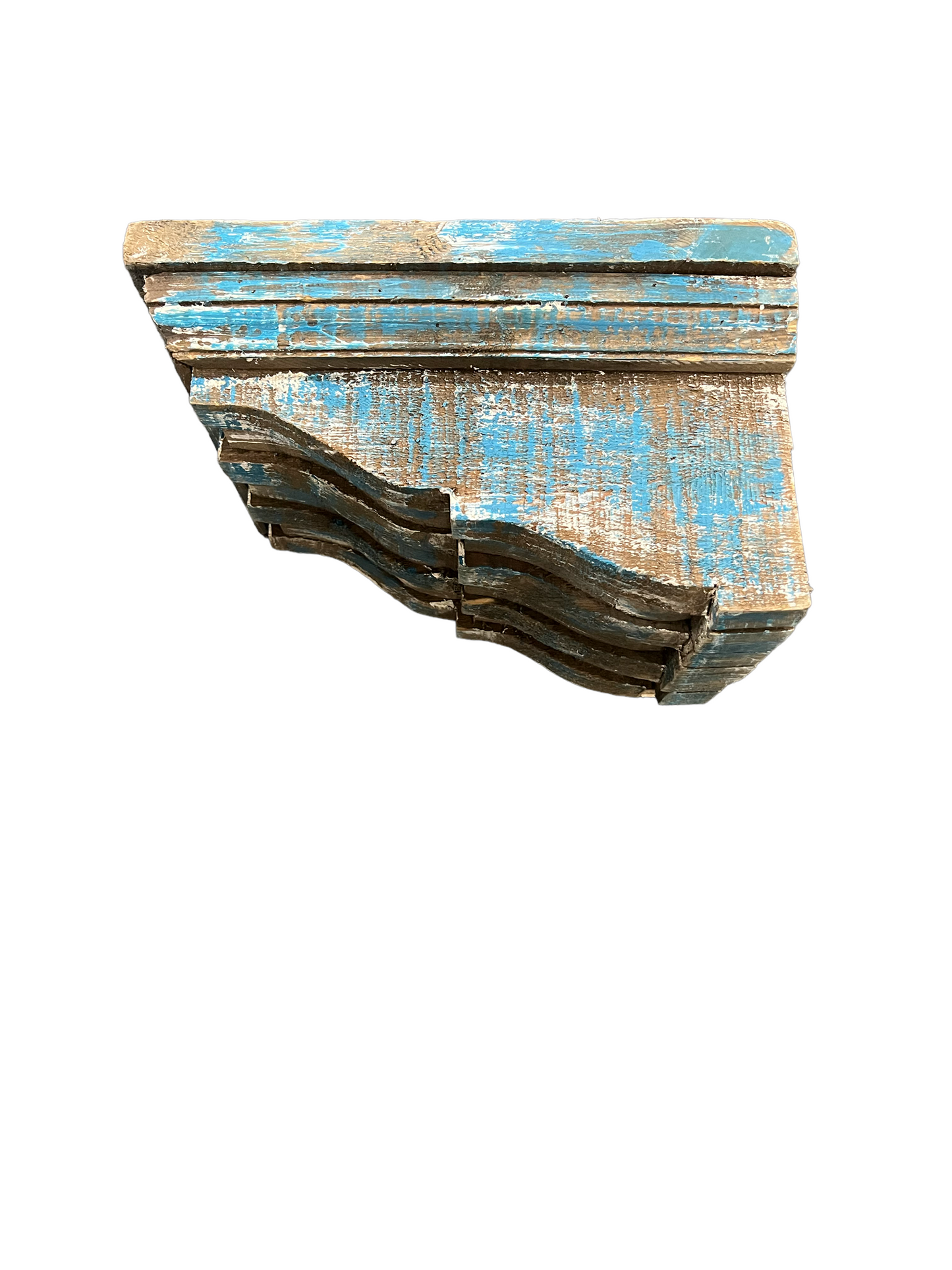 Distressed Teal Wooden Corbels