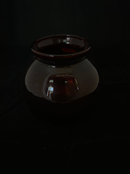 Vintage Ruby Red Depression Glass Vase