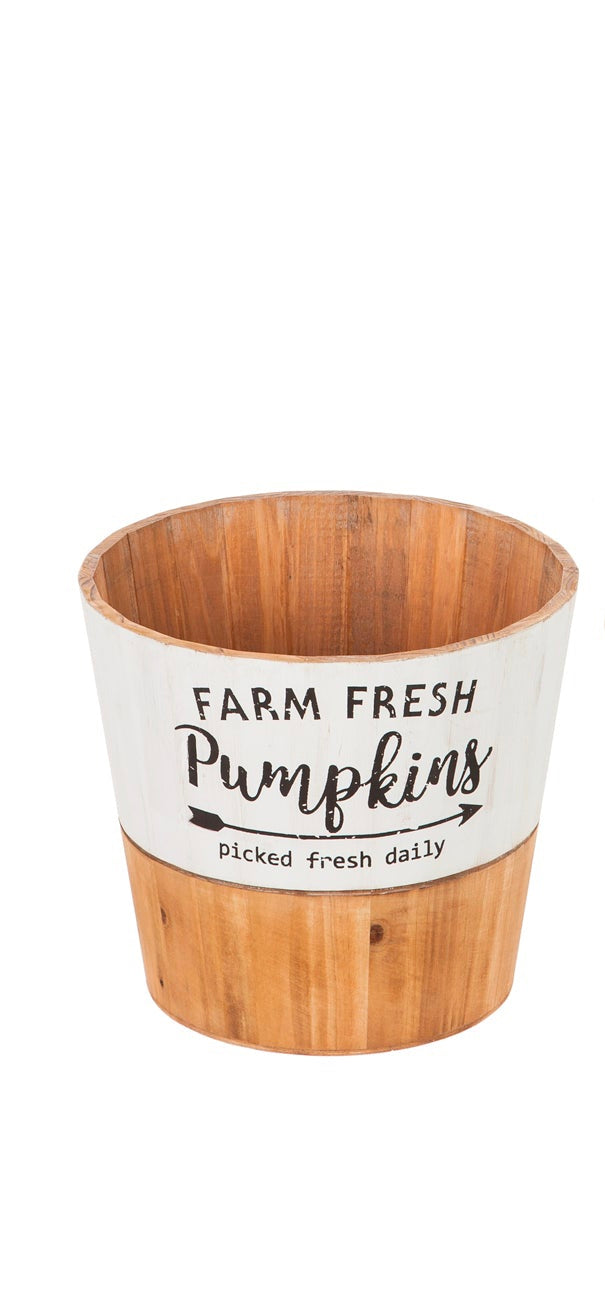 Fresh Picked Pumpkins Wooden Planters