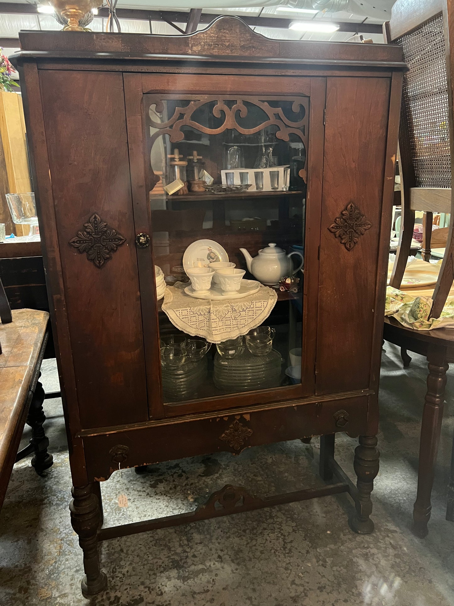 Early Century Jacobean style China Closet