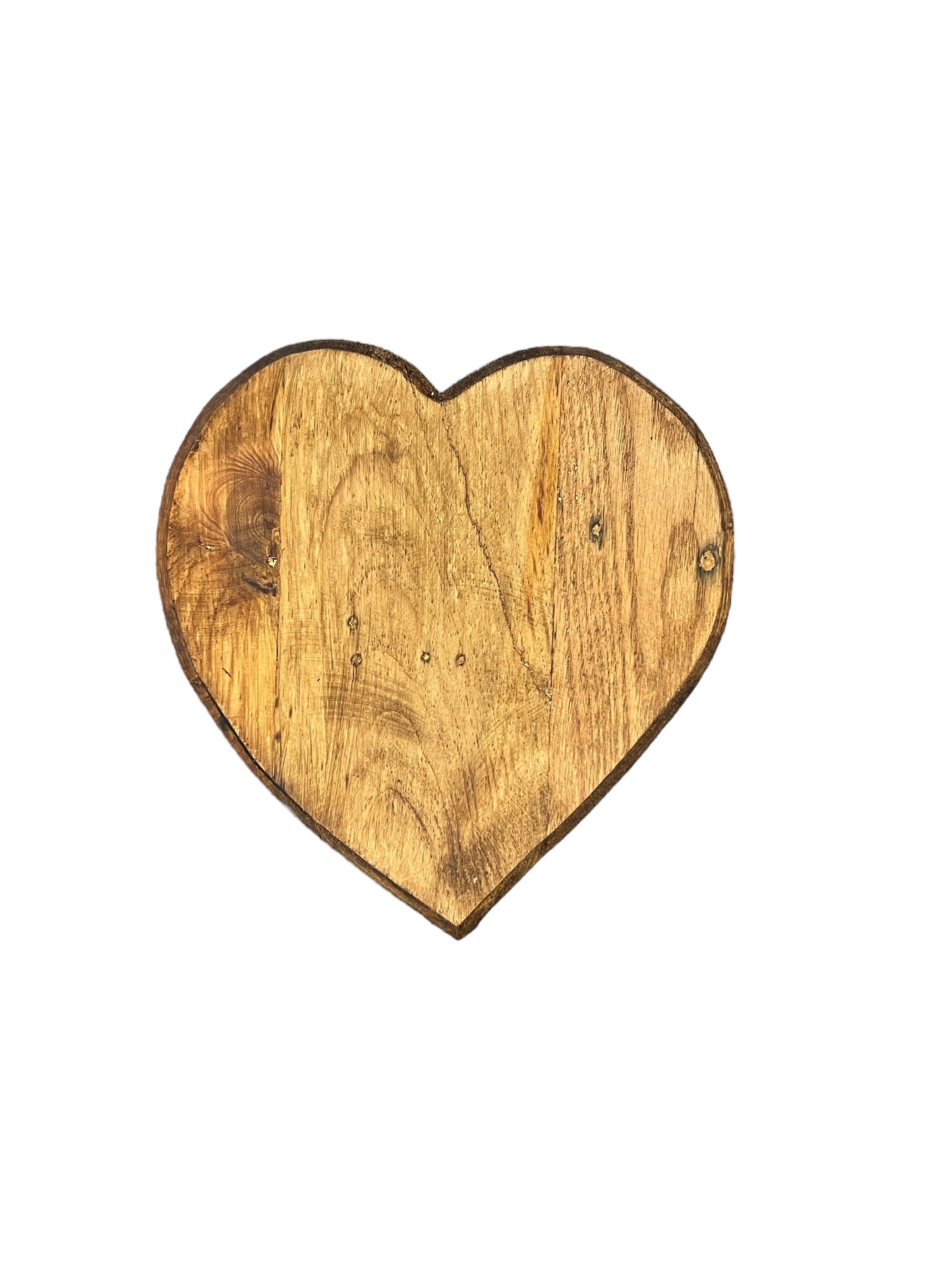 Rustic Solid Wood Heart Pedestal Tray