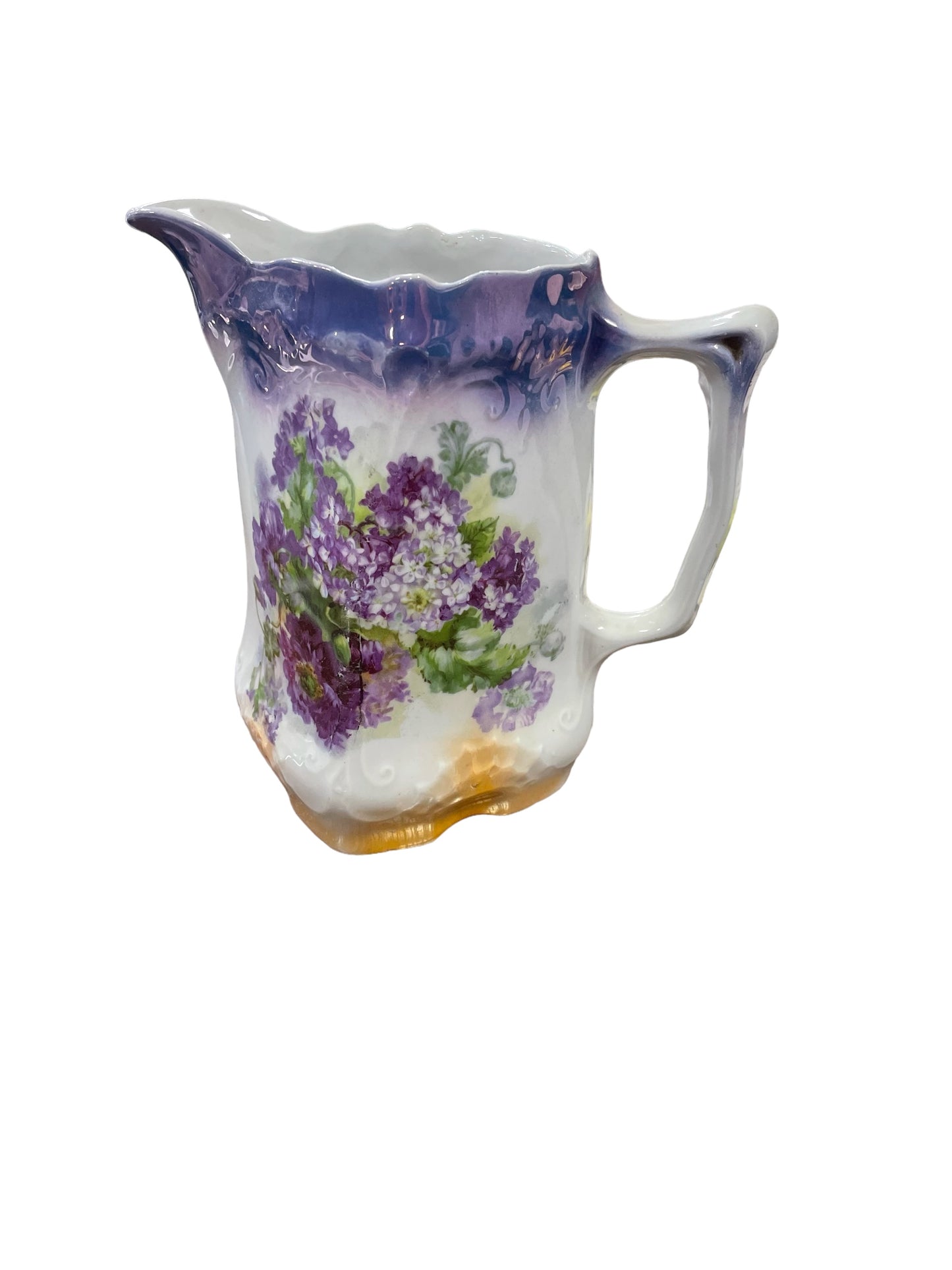Hand painted porcelain pitcher