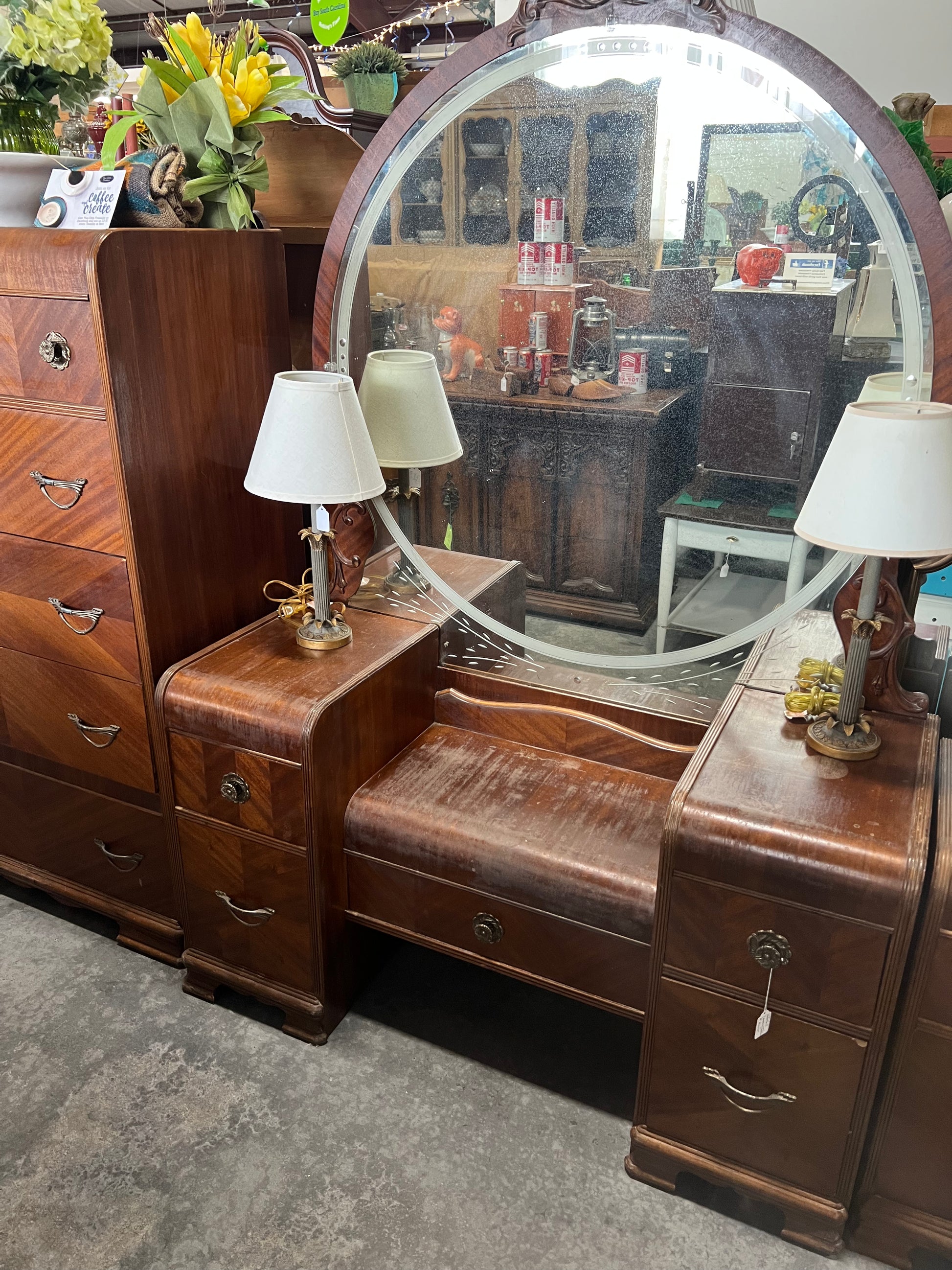Waterfall Dressing Table with mirror Two Girls Treasure