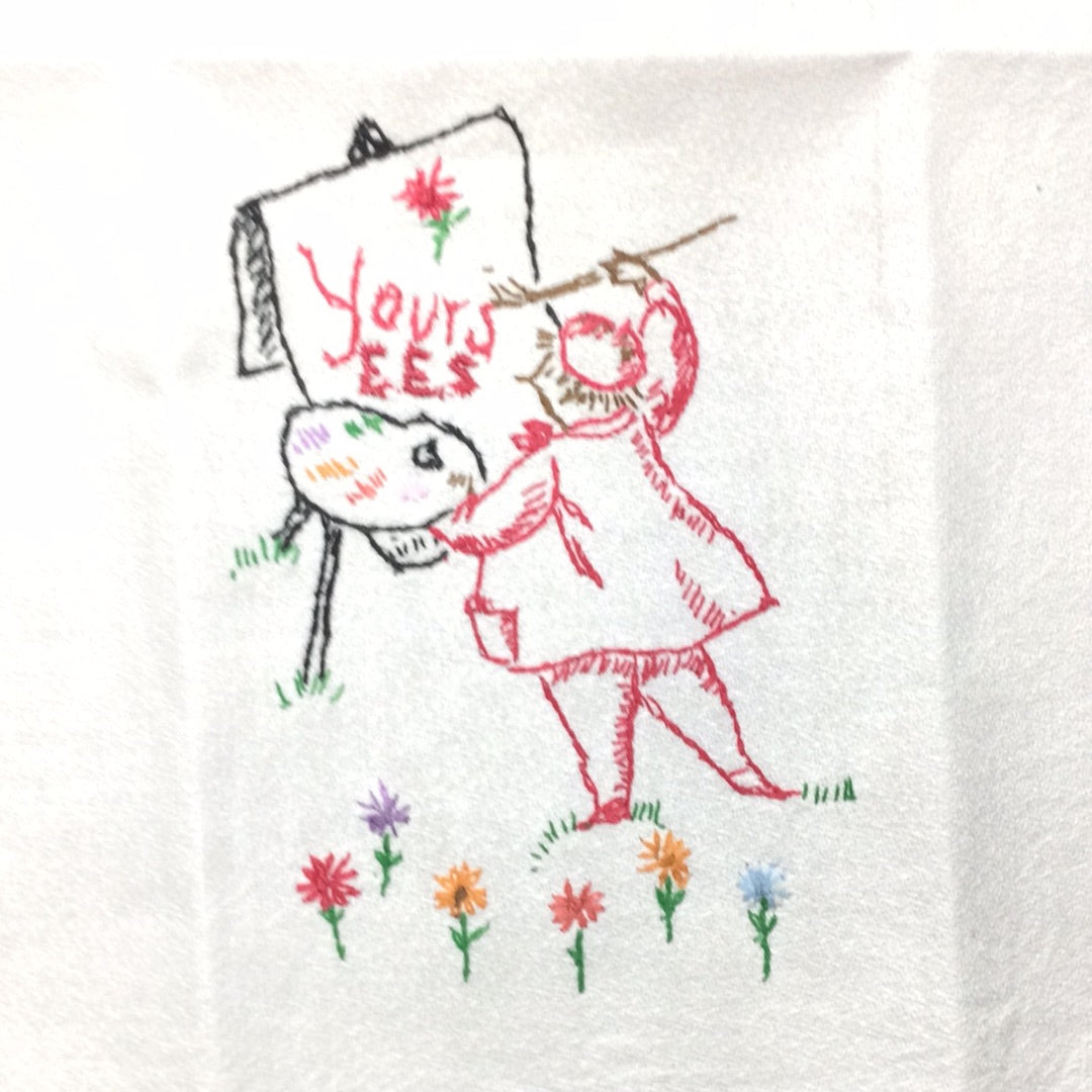 Hand Embroidered Tea Towel