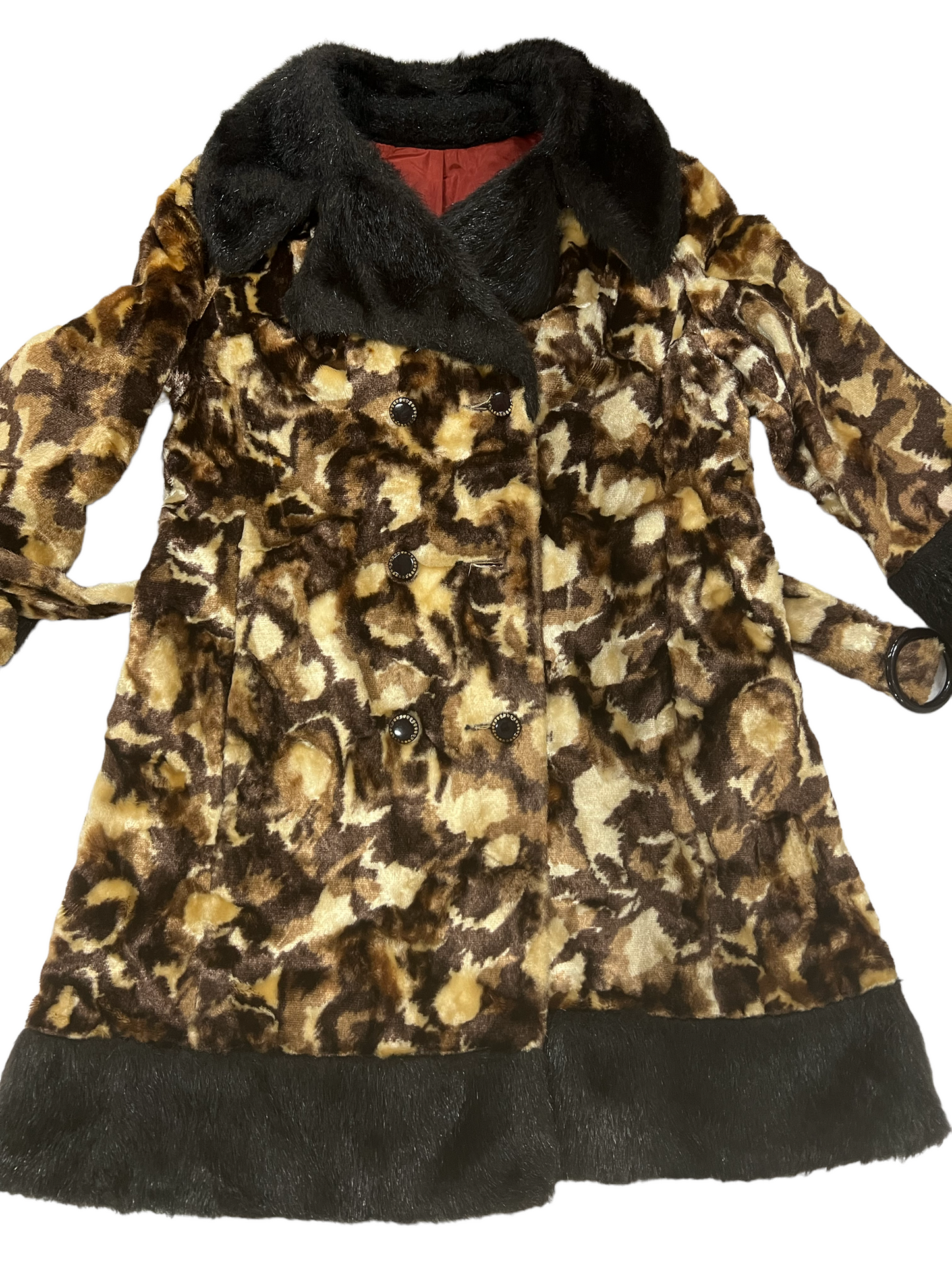 Mid Century Faux Fur Animal Print coat