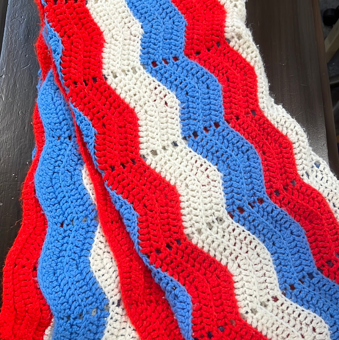 Red, White, and Blue Afghan