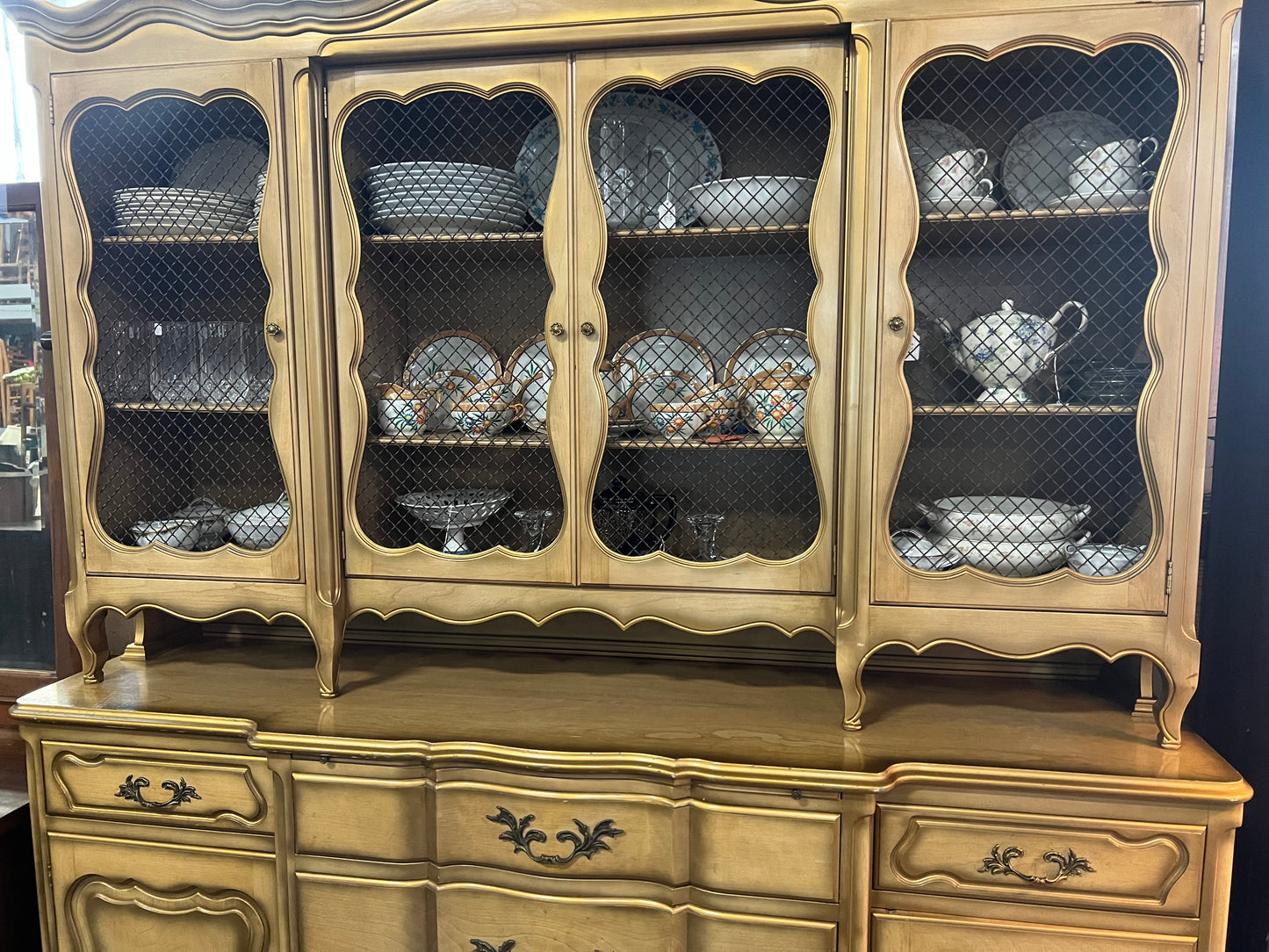 Sherwood Furniture brand French Provincial Gold China Cabinet