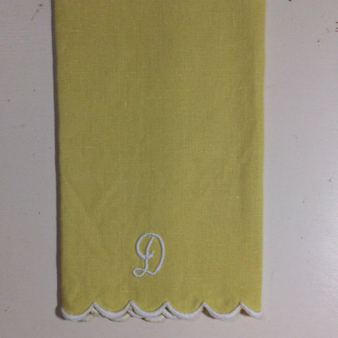 Yellow Linen Tea Towel