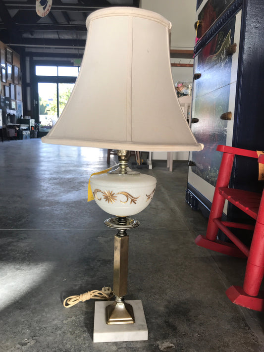 Brass and Glass Globe Lamp